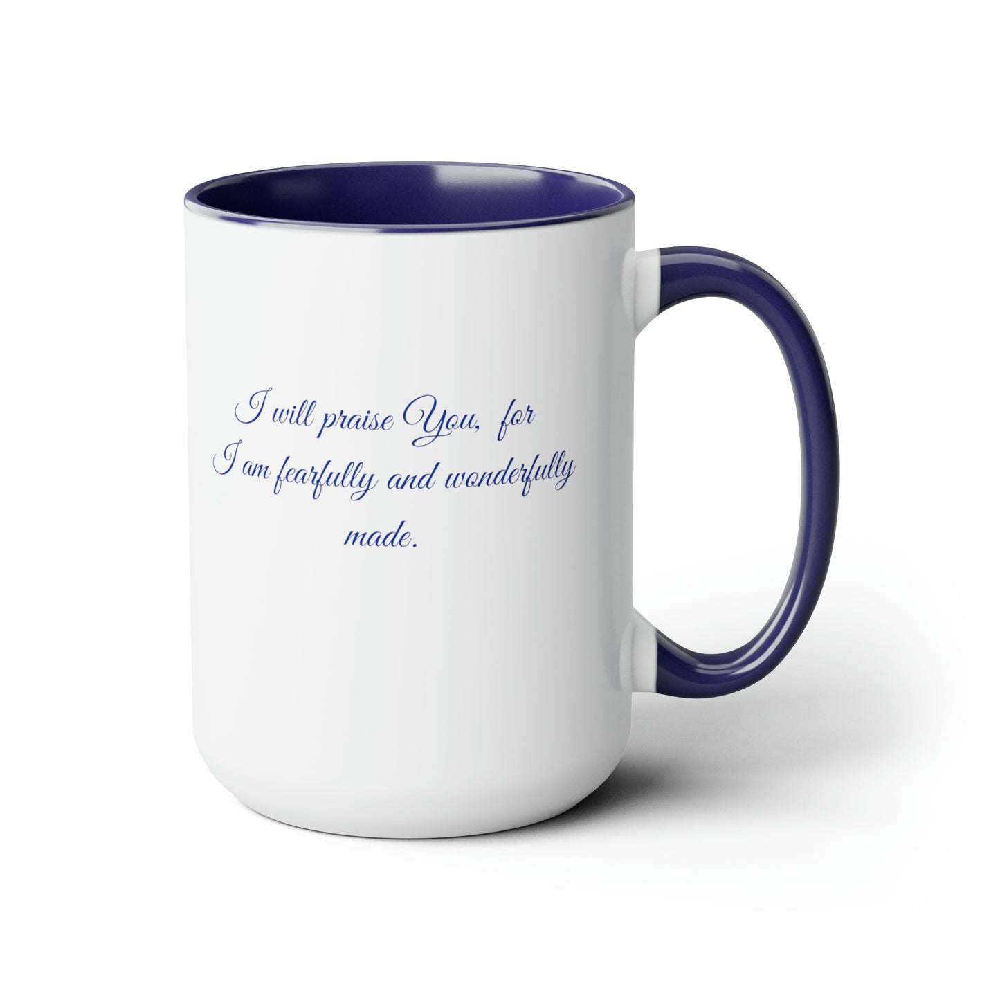 Divinely Made Butterfly 15 ounce coffee Mug, with Psalm 139 scripture reference