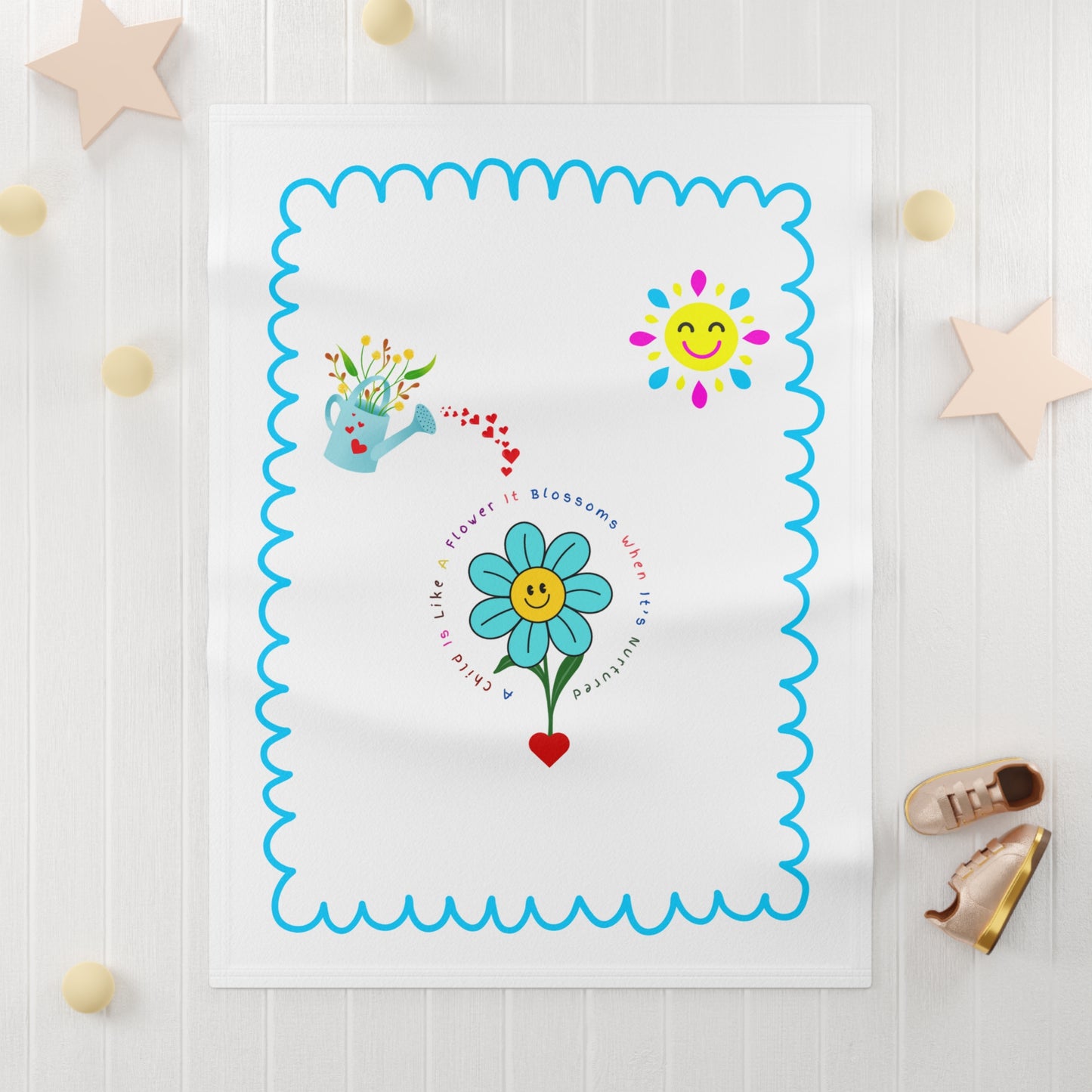 A Child Is Like A Flower Fleece Baby Blanket