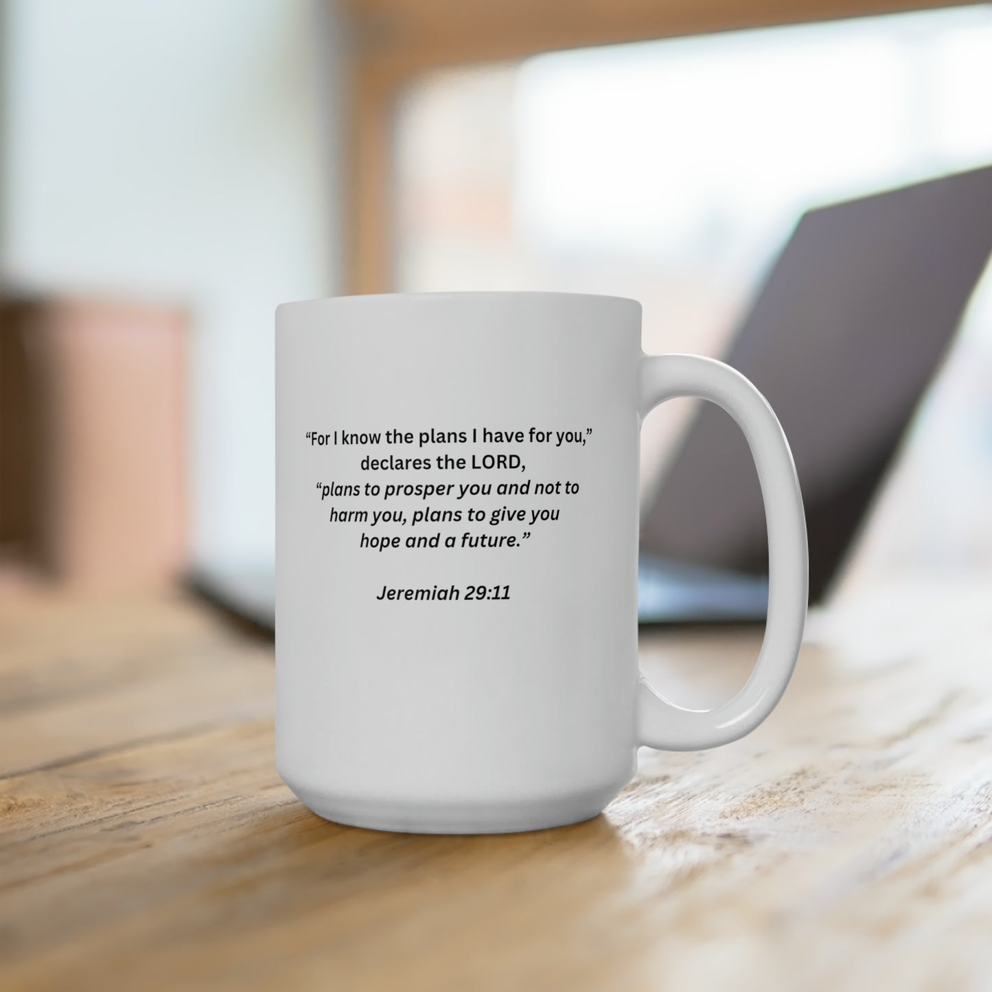 Desire of God's Heart coffee mug with praying hand's 15oz Jeremiah 29 scripture