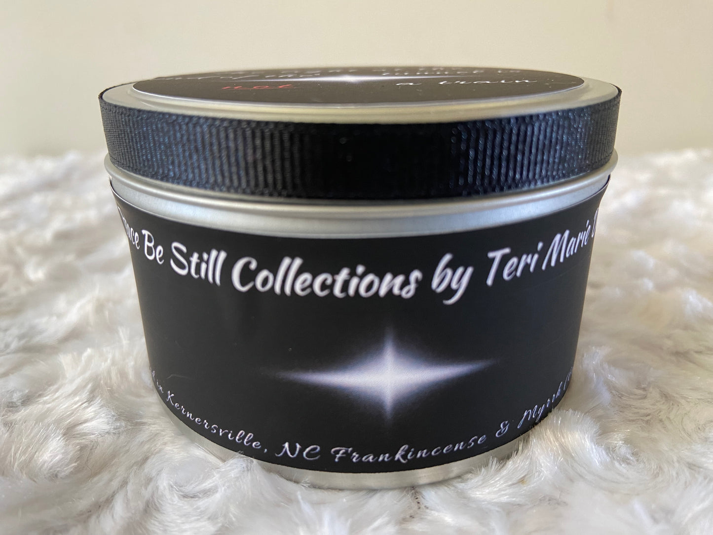 All natural hand made and hand poured Frankincense and Myrrh scented soy wax candle, 6 oz.